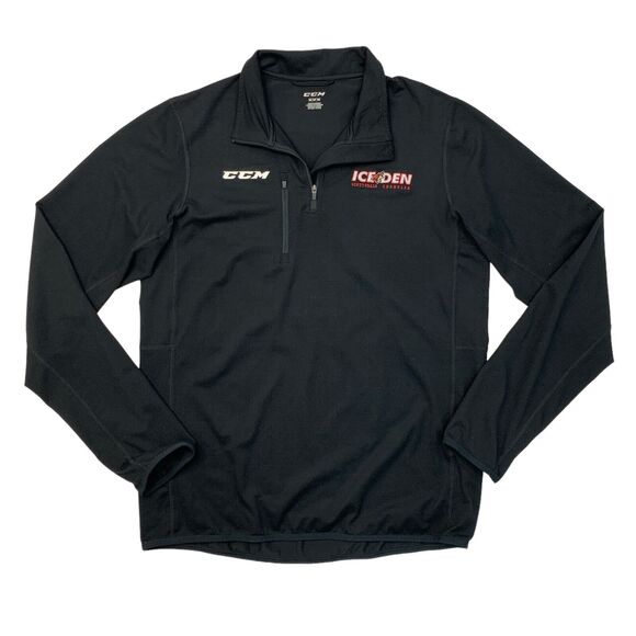 CCM Ice Den Scottsdale Chandler Sweatshirt Mens M Medium Black Quarter Zip - Picture 1 of 13